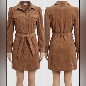 TCEC Tan Suede Long Sleeve Dress